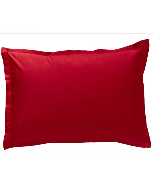 Taie d'oreiller 100% Percale de Coton Tina rouge