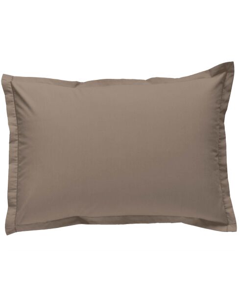 Taie d'oreiller 100% Percale de Coton Tina taupe