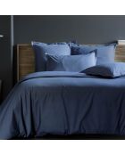 Housse de couette 100% Percale de Coton Lira bleu jean