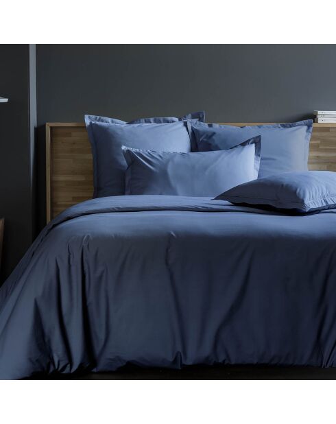 Housse de couette 100% Percale de Coton Lira bleu jean
