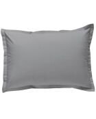 Taie d'oreiller 100% Percale de Coton Tina gris perle