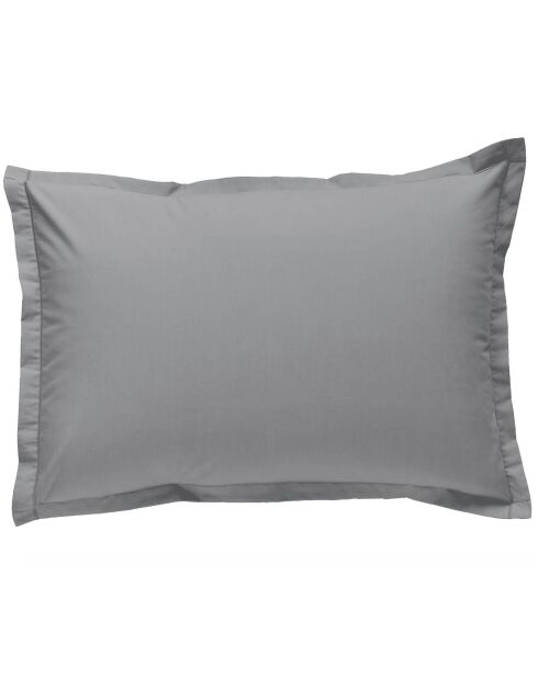 Taie d'oreiller 100% Percale de Coton Tina gris perle