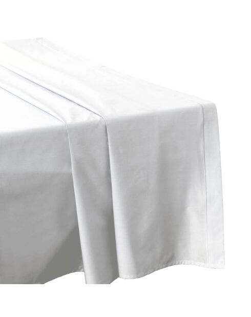 Drap plat 100% Percale de Coton blanc