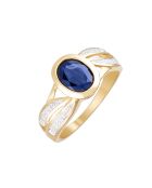 Bague Asuncion Diamants 0.03 ct & Saphir 1.7 ct or jaune