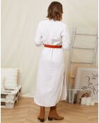 Robe chemise 100% Lin Astrid blanche