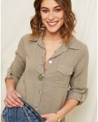 Robe chemise 100% Lin Joséphine taupe