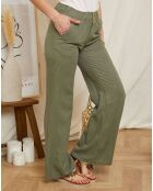 Pantalon 100% Lin Riga kaki