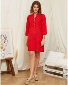 Robe 100% Lin Suzane rouge