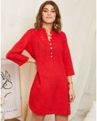 Robe 100% Lin Suzane rouge