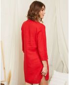 Robe 100% Lin Suzane rouge