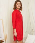 Robe 100% Lin Suzane rouge