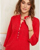 Robe 100% Lin Suzane rouge