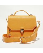 Sac cartable en Cuir Nely jaune orangé - 21.5x16.5x8.5 cm