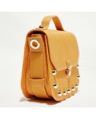 Sac cartable en Cuir Nely jaune orangé - 21.5x16.5x8.5 cm