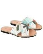 Mules de baile florales verdes/multicolores