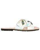 Mules de baile florales verdes/multicolores