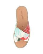 Mules de baile florales verdes/multicolores