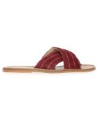 Sabot in velluto bordeaux in pelle neo