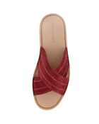 Sabot in velluto bordeaux in pelle neo