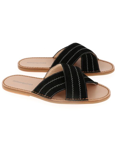 Mules negros de terciopelo Neo Leather