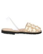Naturel/witte Talamenca canvas sandalen