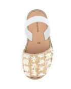 Naturel/witte Talamenca canvas sandalen