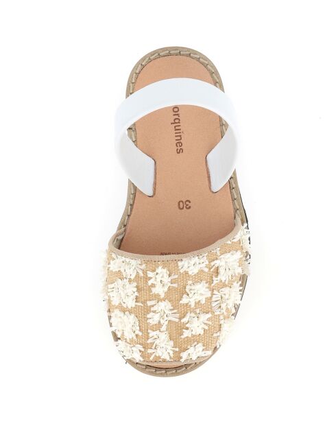 Naturel/witte Talamenca canvas sandalen
