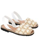 Naturel/witte Talamenca canvas sandalen
