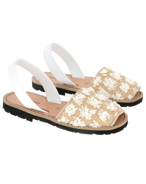Naturel/witte Talamenca canvas sandalen