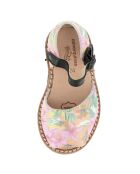 Roze/veelkleurige leren sandalen met bloemen