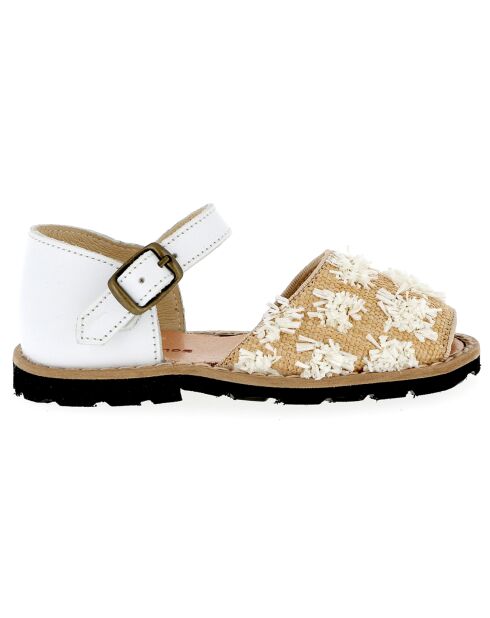Naturel/witte Talamenca canvas sandalen