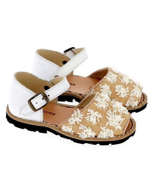 Naturel/witte Talamenca canvas sandalen
