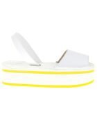 Avarcas leren sleehakken Sasha wit/geel Hak 5,2 cm