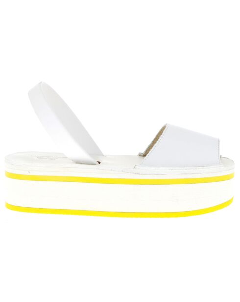 Avarcas leren sleehakken Sasha wit/geel Hak 5,2 cm