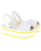 Avarcas leren sleehakken Sasha wit/geel Hak 5,2 cm