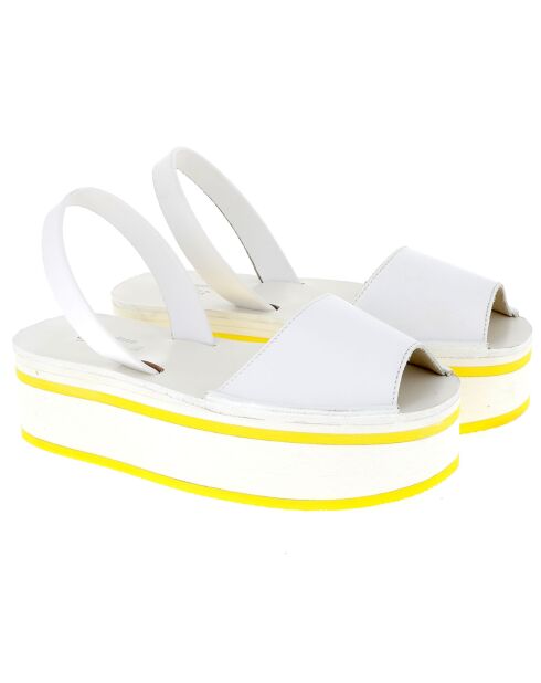 Avarcas leren sleehakken Sasha wit/geel Hak 5,2 cm