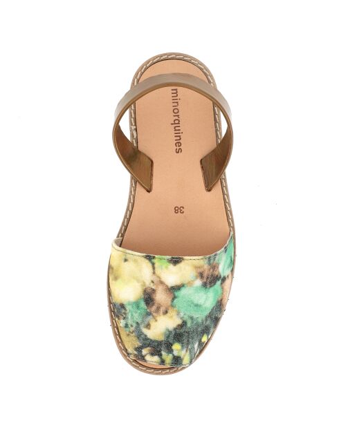 Avarcas de cuero floral marrón