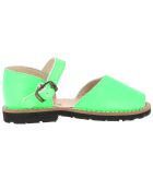 Jeanne Fluo grüne Ledersandalen
