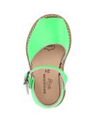 Jeanne Fluo grüne Ledersandalen