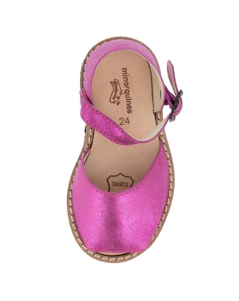 Magische fuchsiafarbene Ledersandalen