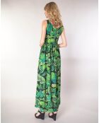Robe Juliette feuilles vert/noir