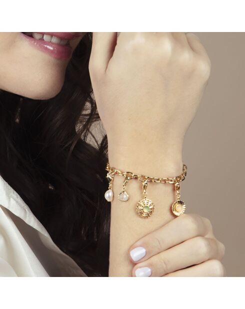 Verstellbares Armband Daphne aus goldfarbenem Messing