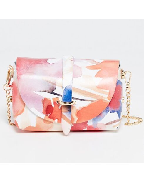 Veelkleurige rode leren schoudertas van Zephyrf - 16x10x9 cm