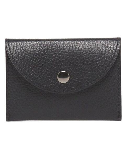 Tarjetero Alina de piel negra - 10x8,5 cm