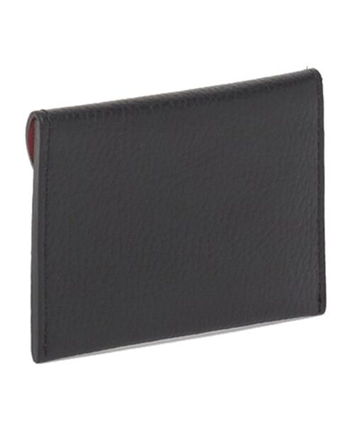 Tarjetero Alina de piel negra - 10x8,5 cm