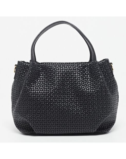 Sac à main en Cuir Elsa noir - 24x18x13 cm