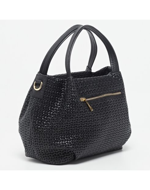 Bolso de mano de piel Elsa negro - 24x18x13 cm