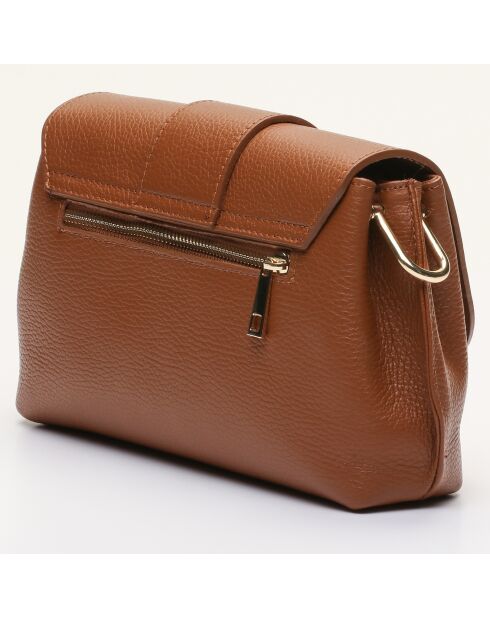 Sac bandoulière en Cuir Irine camel - 30x15x6 cm