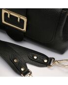 Sac bandoulière en Cuir Irine  noir - 30x15x6 cm