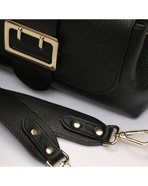 Sac bandoulière en Cuir Irine  noir - 30x15x6 cm